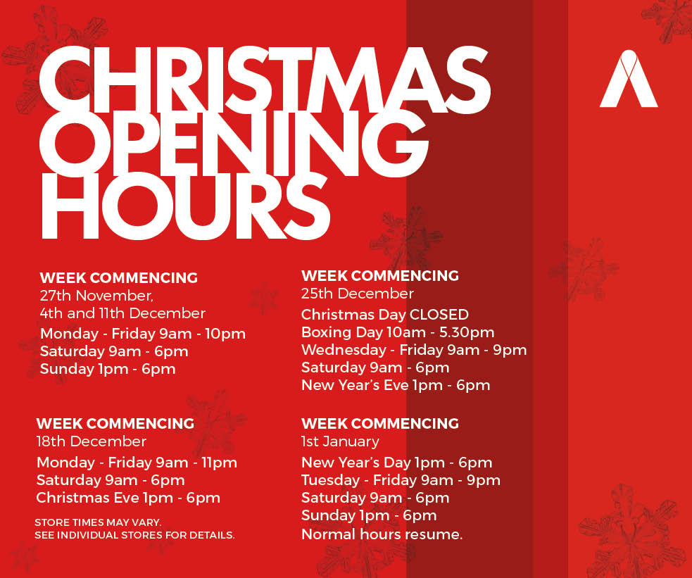 Christmas Opening Hours Facebook Post Abbey Centre